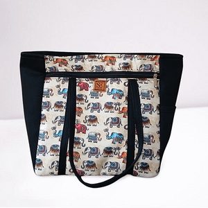 Royal Elephant print Jumbo Handbag