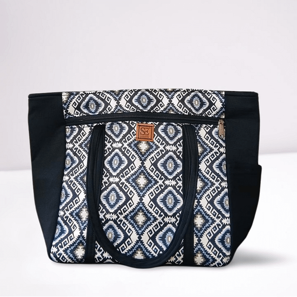 Black and white intricate pattern bag